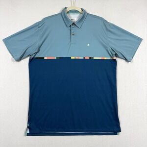 Jetty Polo‎ Shirt Mens Large Bunker Golf Performance Stretch Surf Colorblock